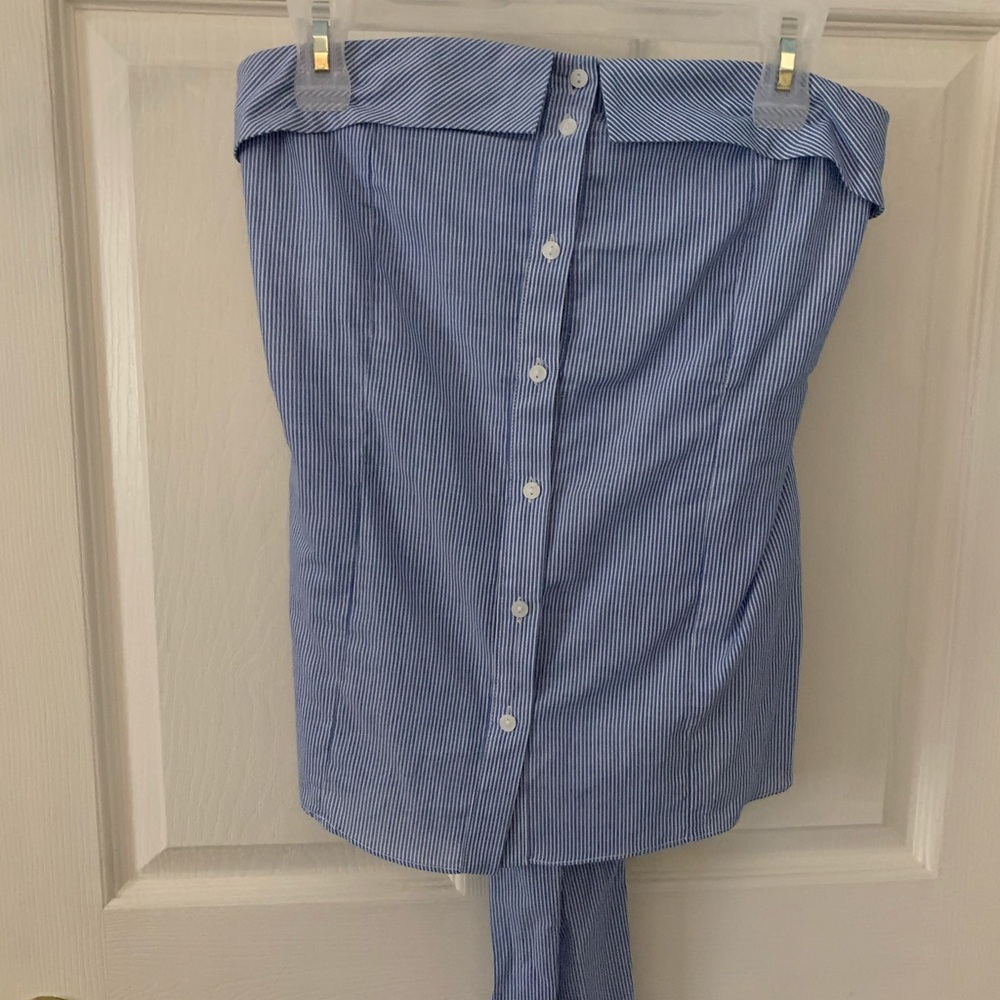 Women’s Button-down, Striped Halter